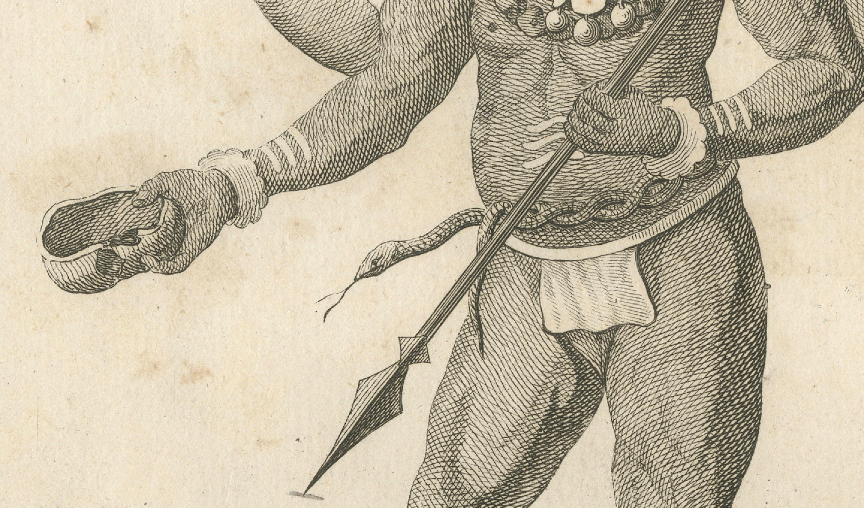 Early 19th Century 1806 Engraving: Vaivert, Fierce Form of Shiva in Hindu Mythology For Sale
