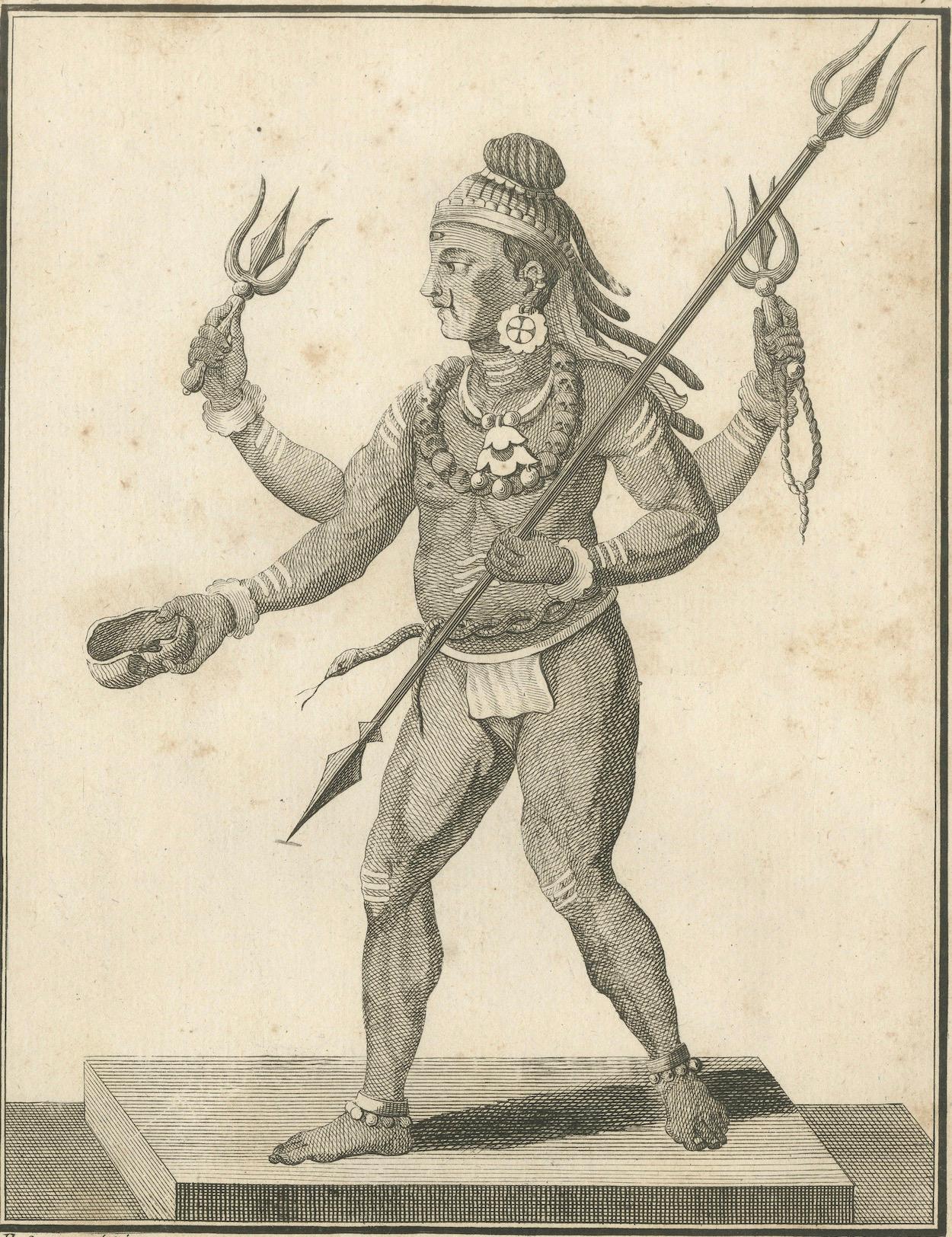 1806 Engraving: Vaivert, Fierce Form of Shiva in Hindu Mythology For Sale 1
