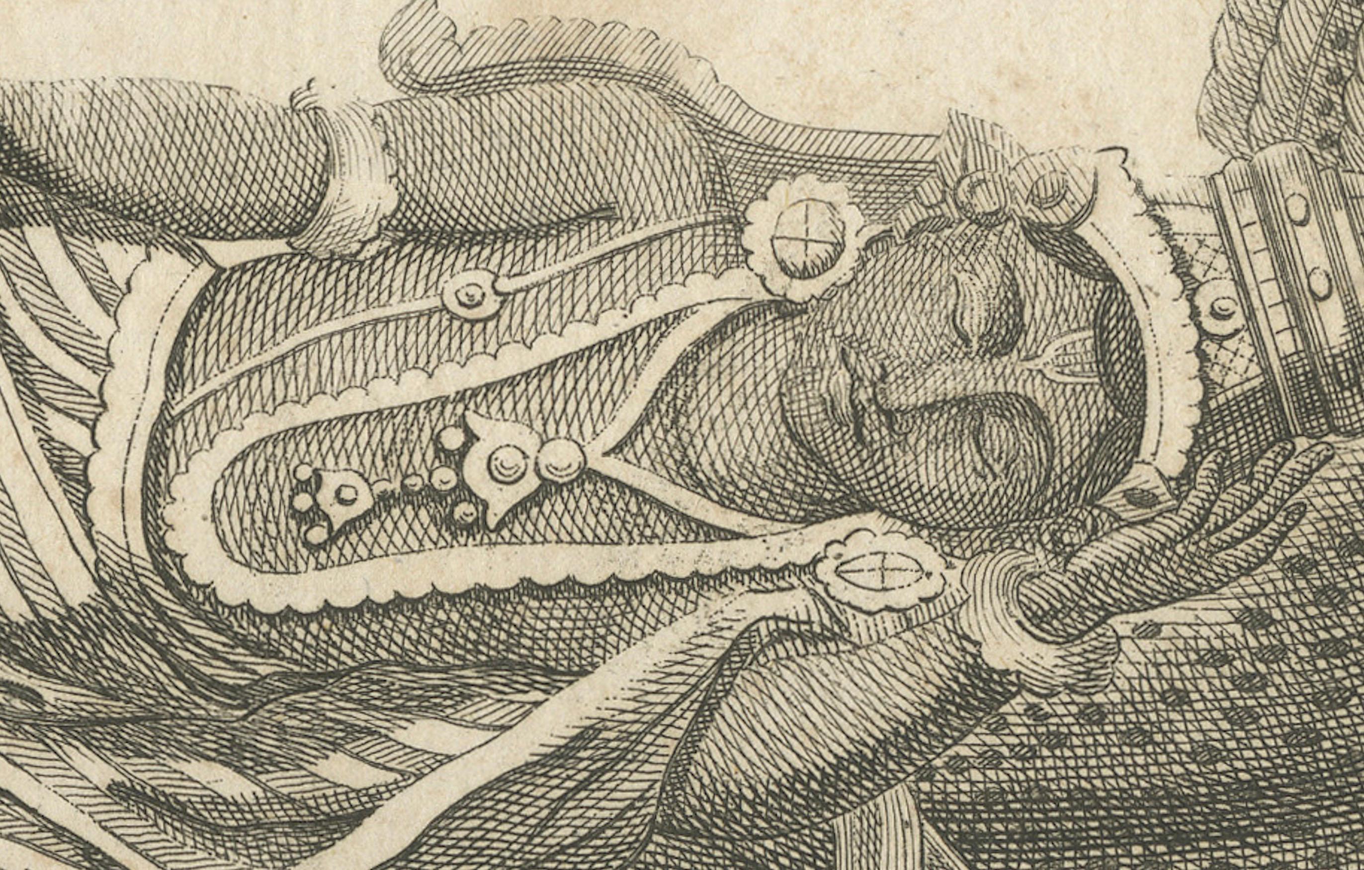 Early 19th Century 1806 Engraving: Vishnu's Cosmic Repose on Serpent Ananta in Hindu Mythology For Sale