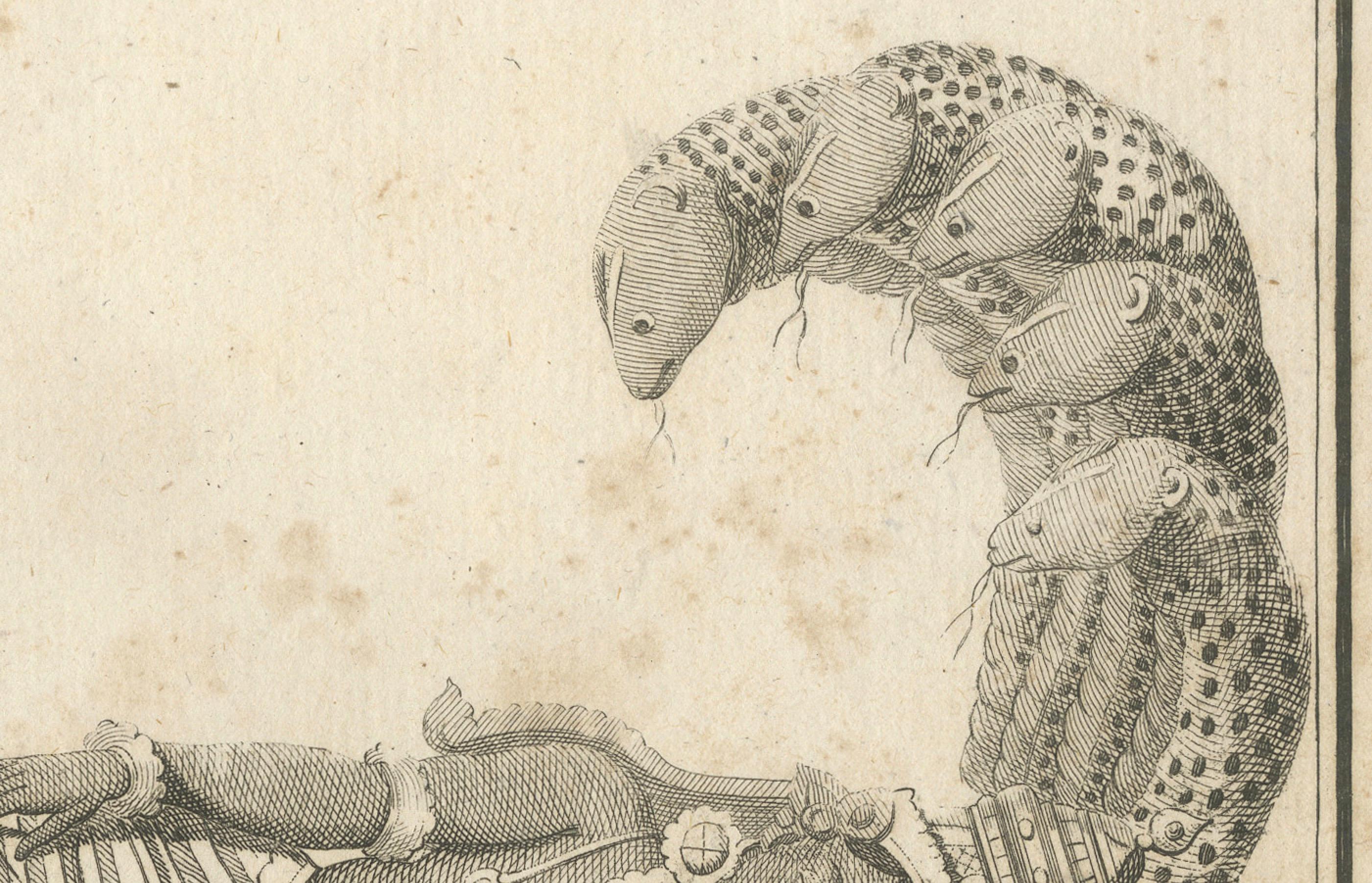 Paper 1806 Engraving: Vishnu's Cosmic Repose on Serpent Ananta in Hindu Mythology For Sale