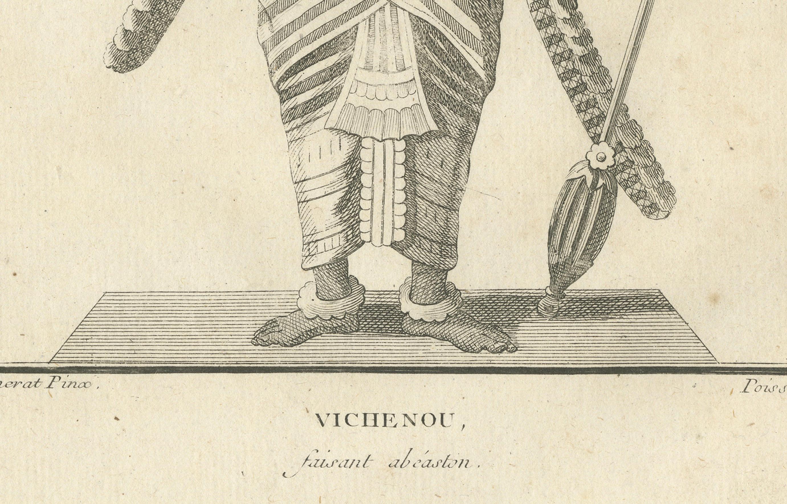 Grabado de 1806: La divina majestad de Visnú en la iconografía hindú principios del siglo XIX en venta
