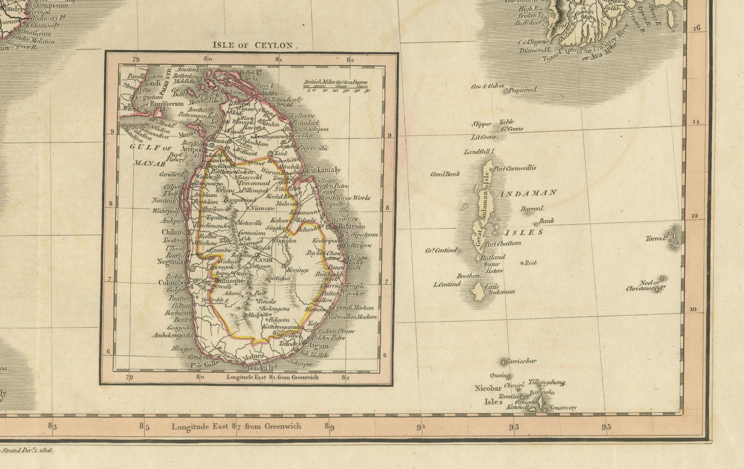 1806 John Cary's Karte von Hindoostan - Detaillierte britische Kartographie von Indien im Zustand „Gut“ im Angebot in Langweer, NL