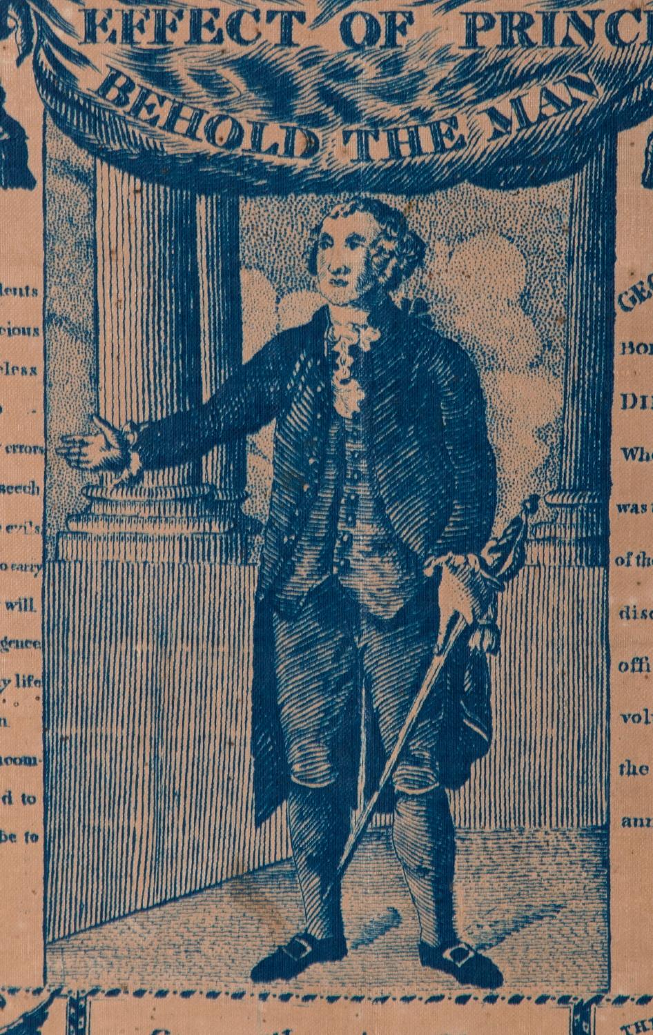 Américain mouchoir en lin imprimé de 1806 à la gloire de George Washington:: Germantown:: Penn en vente
