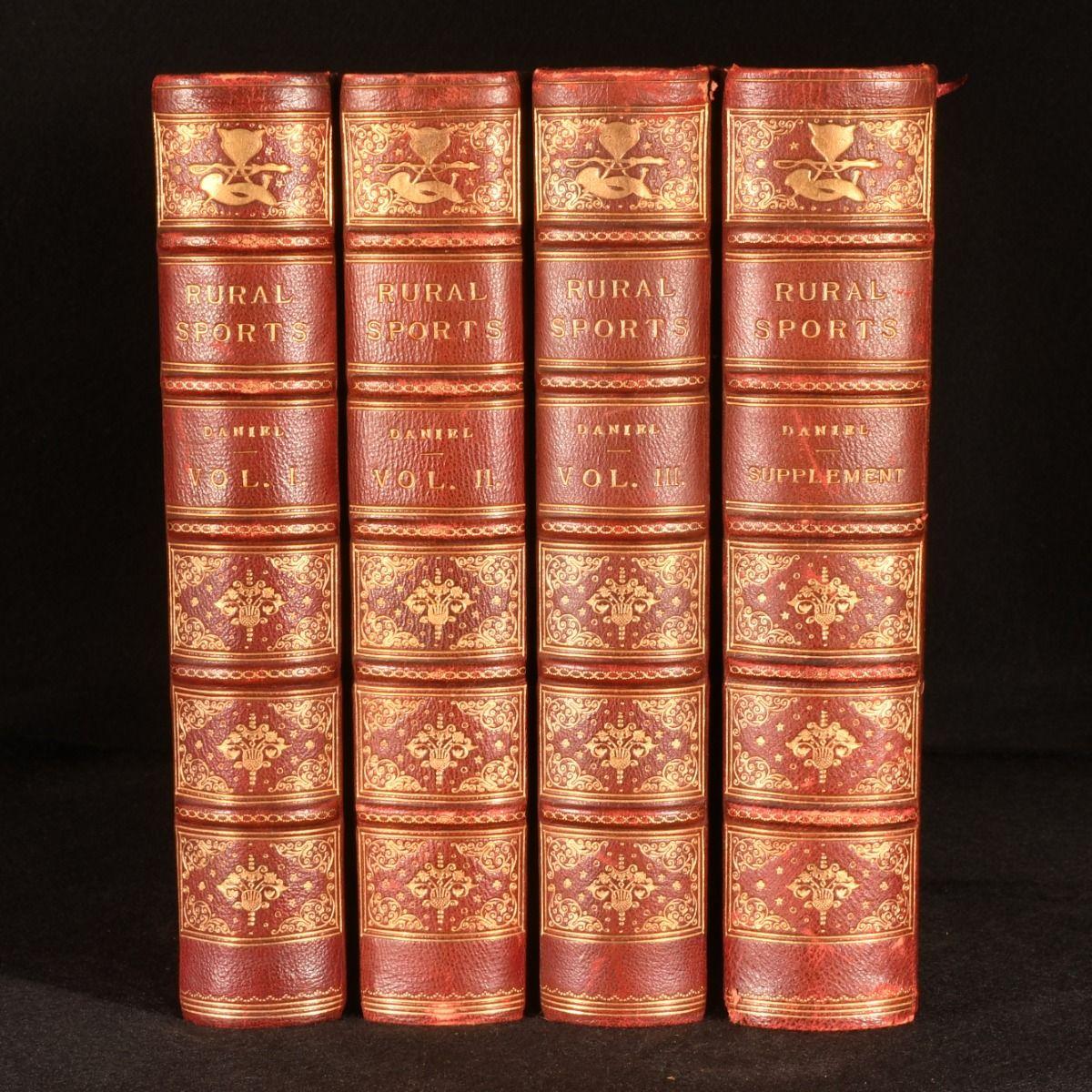 One of the most important works on rural sports of its time, written by William Barker Daniel, and in a decorative half morocco binding.

Volume I-III slightly later editions. The first edition of the 'supplement'. 

Illustrated with eighteen
