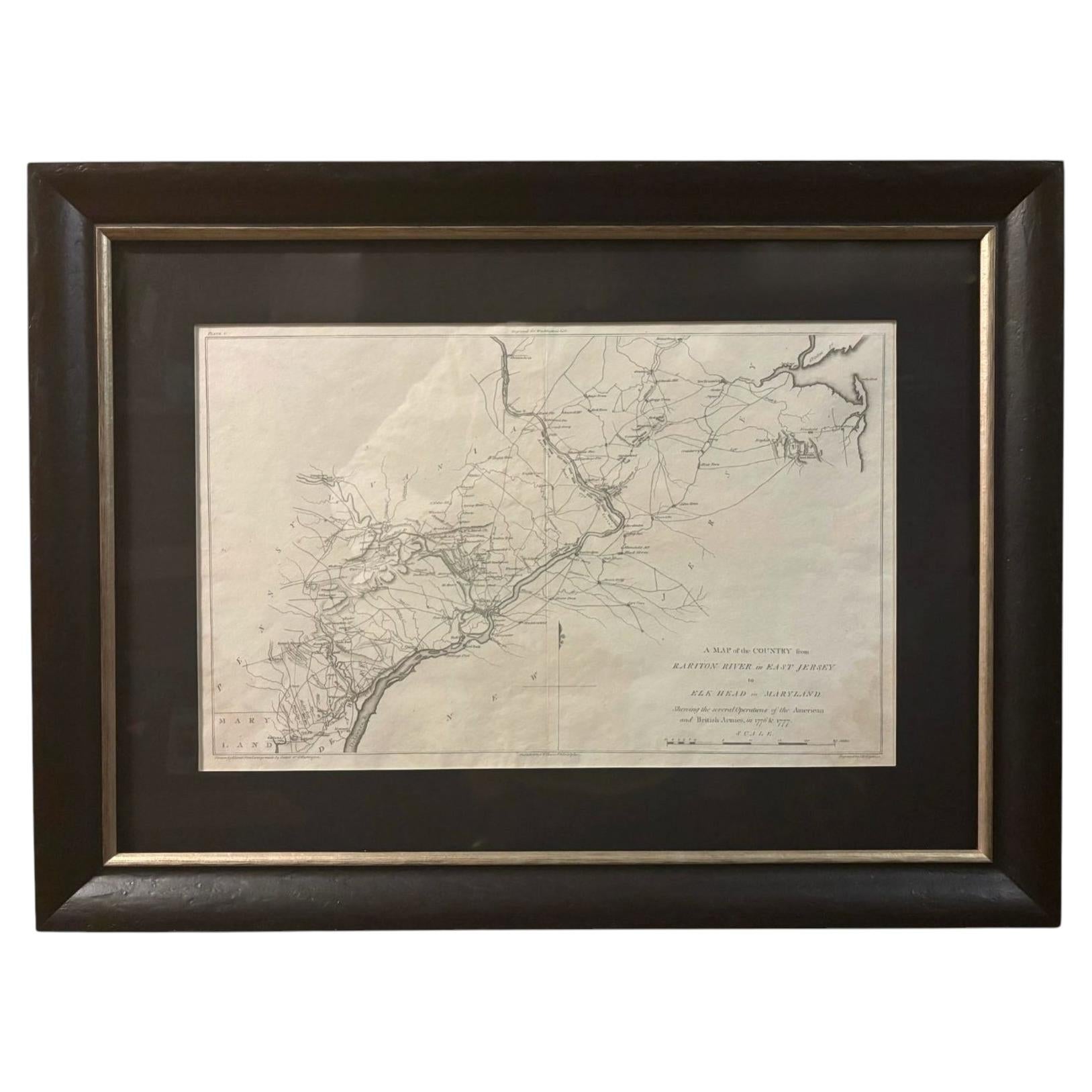1807 "Una mappa del paese..." di Samuel Lewis, mappa della guerra rivoluzionaria