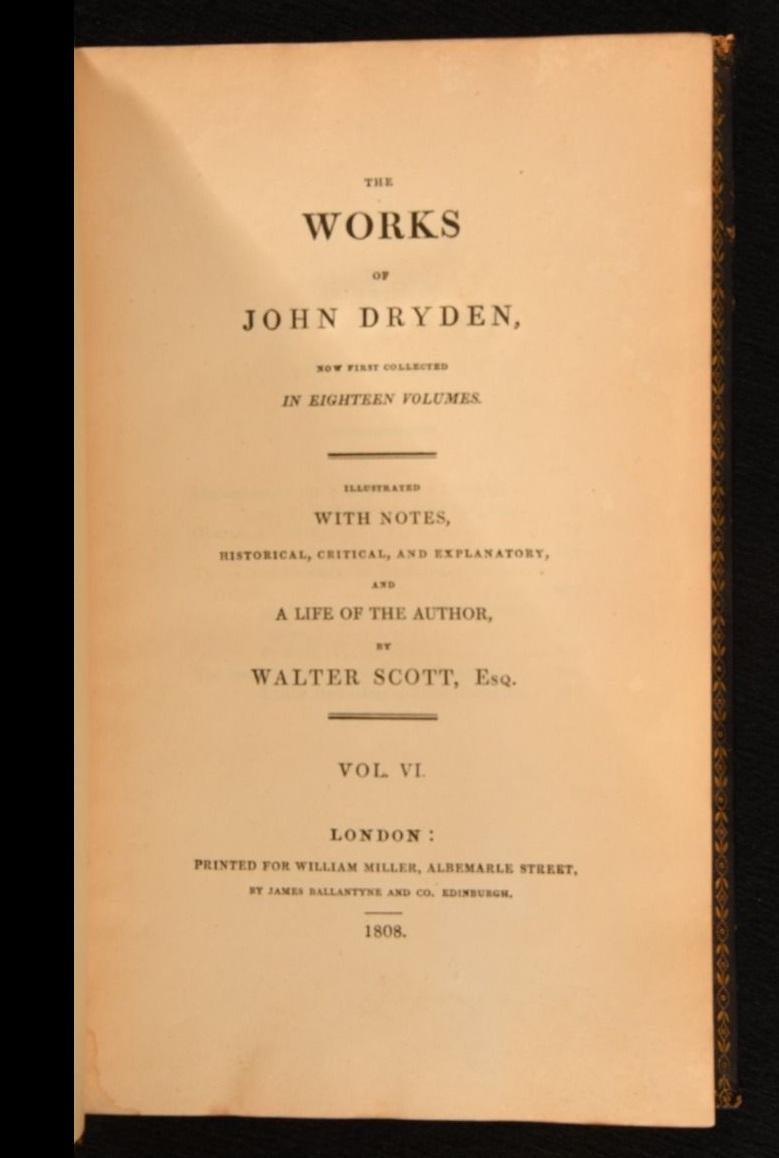 1808 The Works of John Dryden For Sale 1