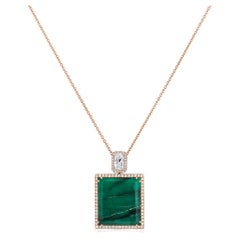 Vintage 18.09 Carat Emerald And Diamonds Necklace