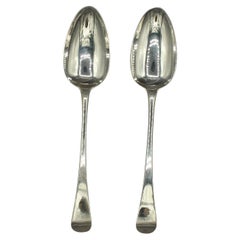 Antique 1809 Pair of Sterling Silver Tablespoons by Peter Bateman