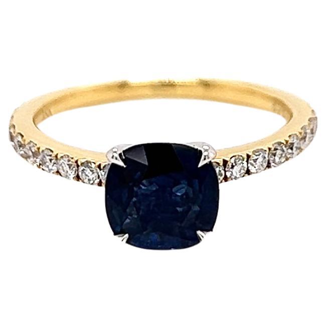 1.80 Carat Sapphire and Diamond Ladies Ring For Sale