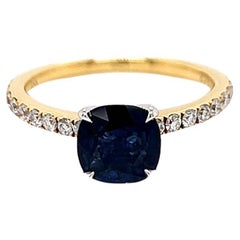 1.80 Carat Sapphire and Diamond Ladies Ring