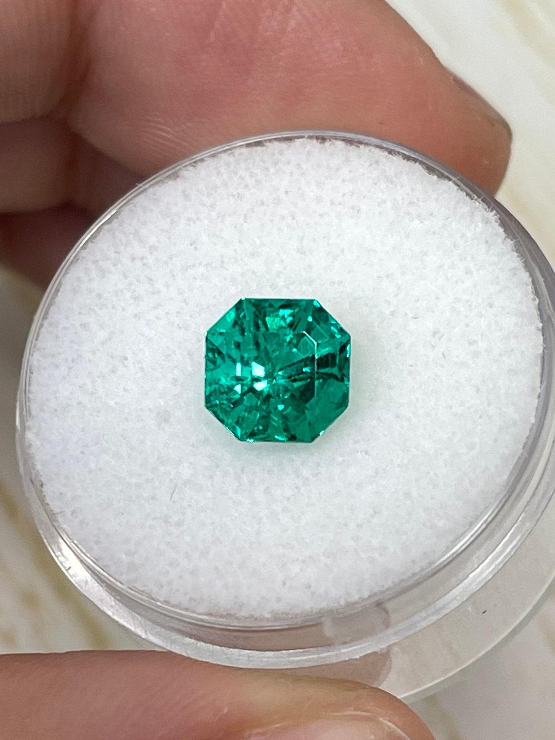 1,80ct AAA+ Muzo Verde Asscher Cut Gema Colombiana 7,3x7,3 Genuina Piedra de Nacimiento de Mayo Moderno en venta