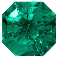 1.80ct AAA+ Muzo Green Asscher Cut Colombian Gem 7.3x7.3 Genuine May Birthstone (pierre de naissance de mai)