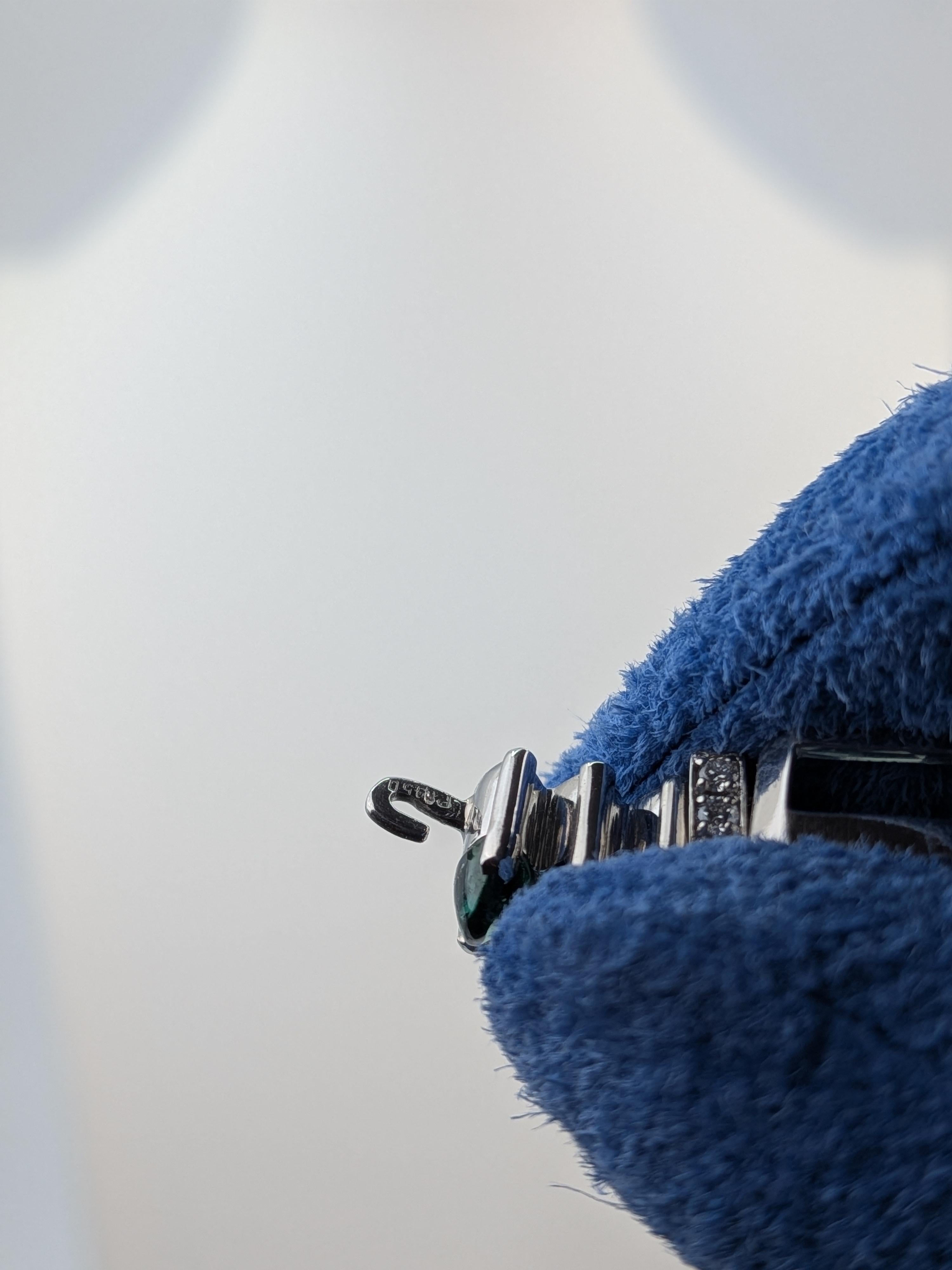 180ct Aquamarine Mala Necklace with Green Tourmaline Platinum Collier  MXHM For Sale 5