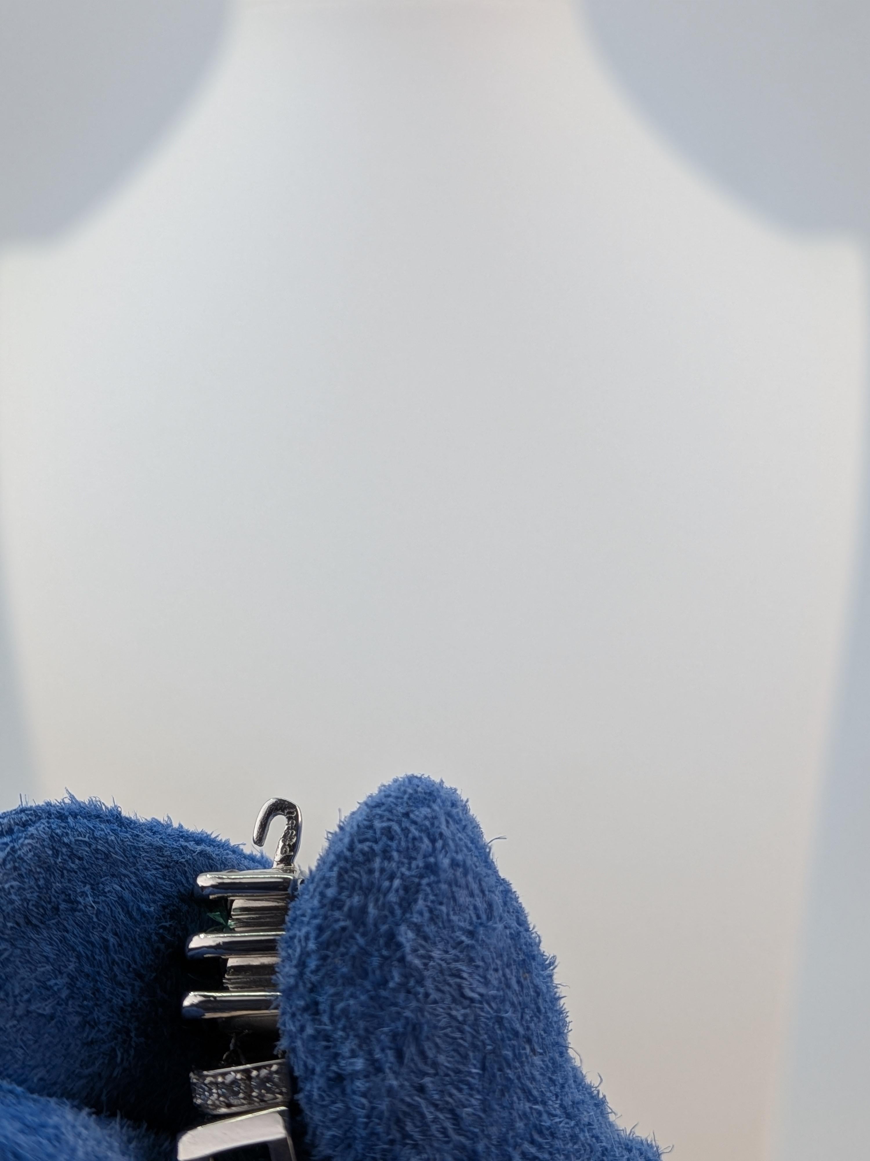 180ct Aquamarine Mala Necklace with Green Tourmaline Platinum Collier  MXHM For Sale 6