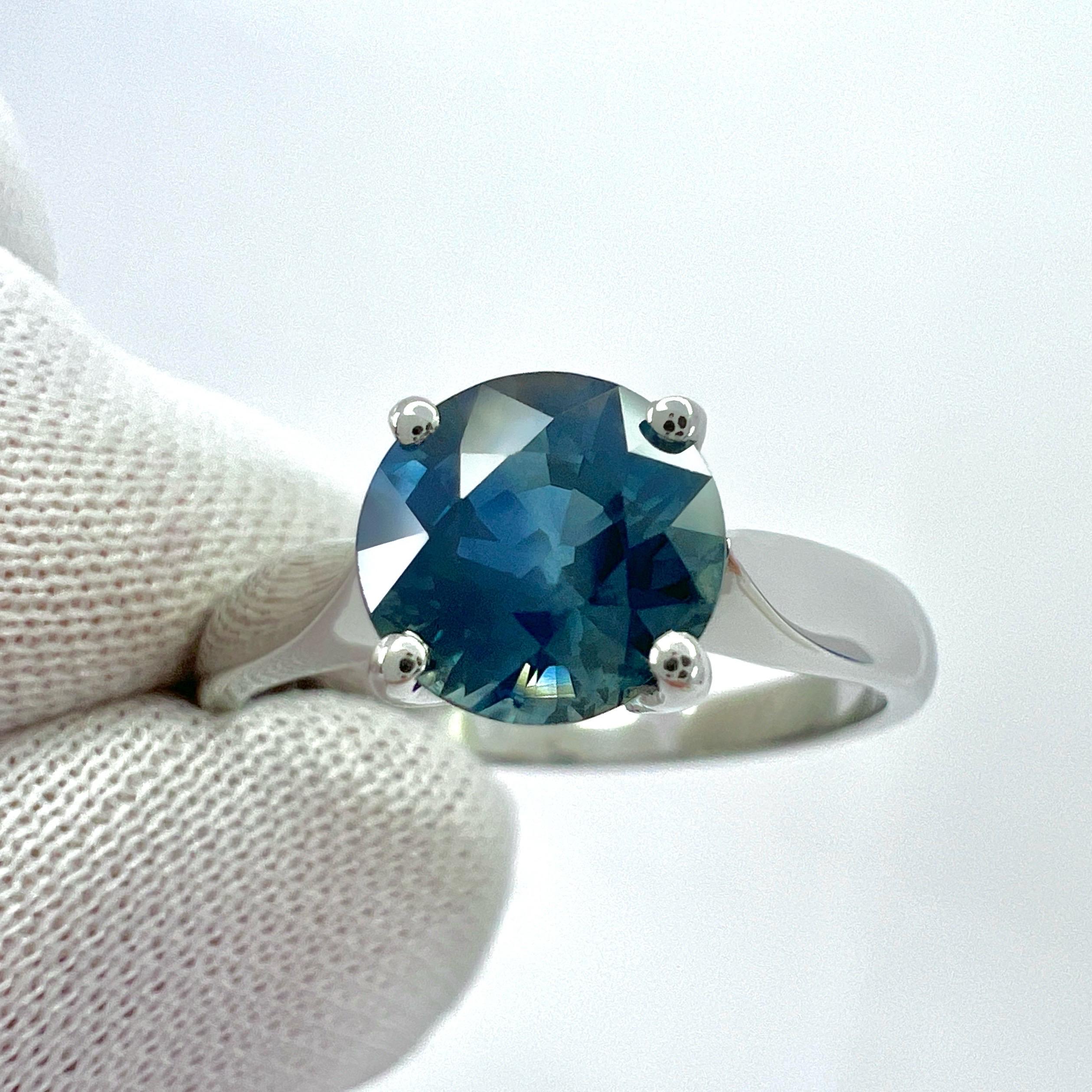 green sapphire platinum ring