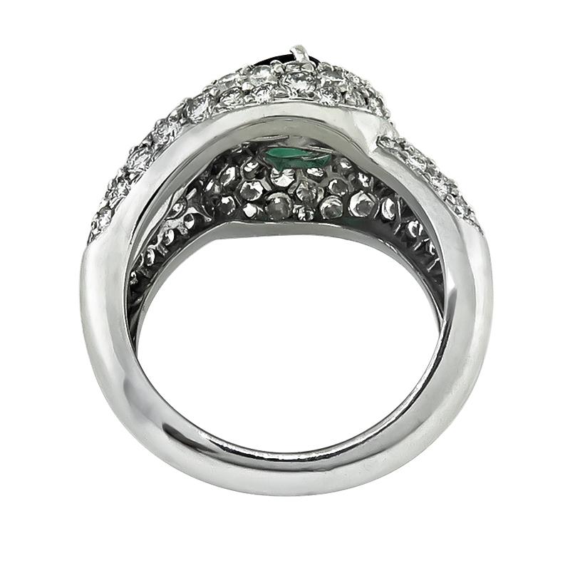 1.80ct Diamond 0.90ct Sapphire 0.75ct Emerald Ring In Good Condition For Sale In New York, NY