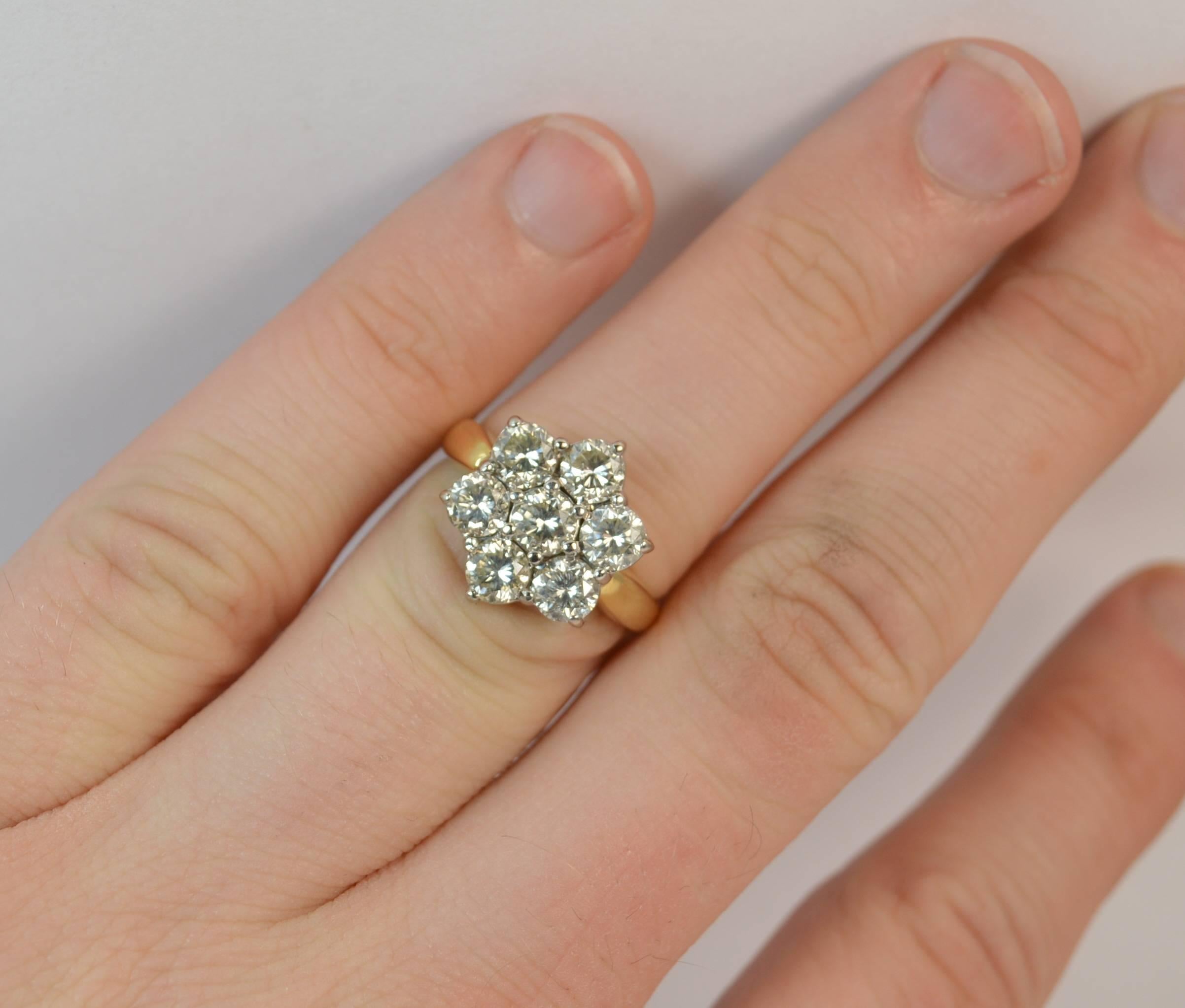 Art Deco Diamond 18 Carat Gold Daisy Cluster Ring