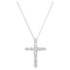 1.80ct Diamond Cross Pendant with Chain in 14K White Gold