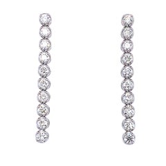 1.80ct Diamond Dangle Earrings 18k White Gold