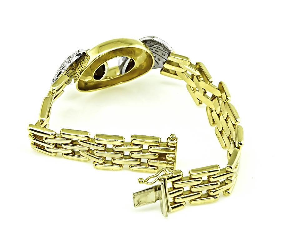 Bracelet en or bicolore avec 1.80 ct de diamant Bon état - En vente à New York, NY