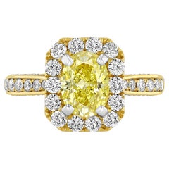 1,80 Karat intensiv gelber ovaler Diamantring