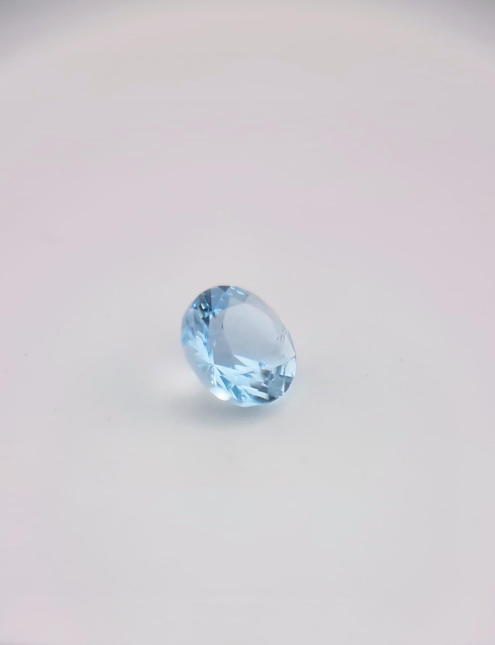 1.80ct Light Blue Round Aquamarine Gemstone In New Condition For Sale In Lanham, MD