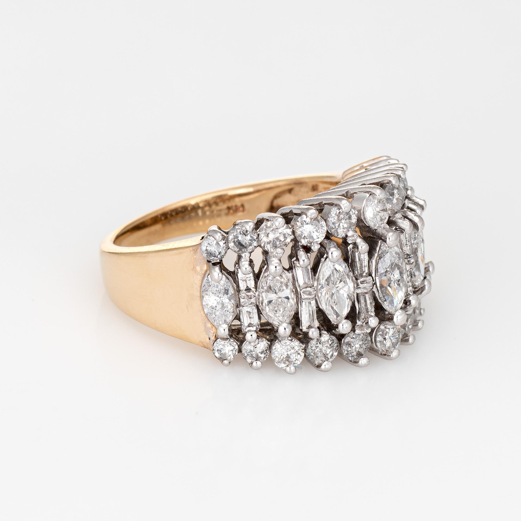vintage 3 row diamond ring