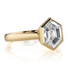 1.80 Carat N/SI1 GIA Certified Step Cut Diamond Mounted in an 18 Karat Gold Ring