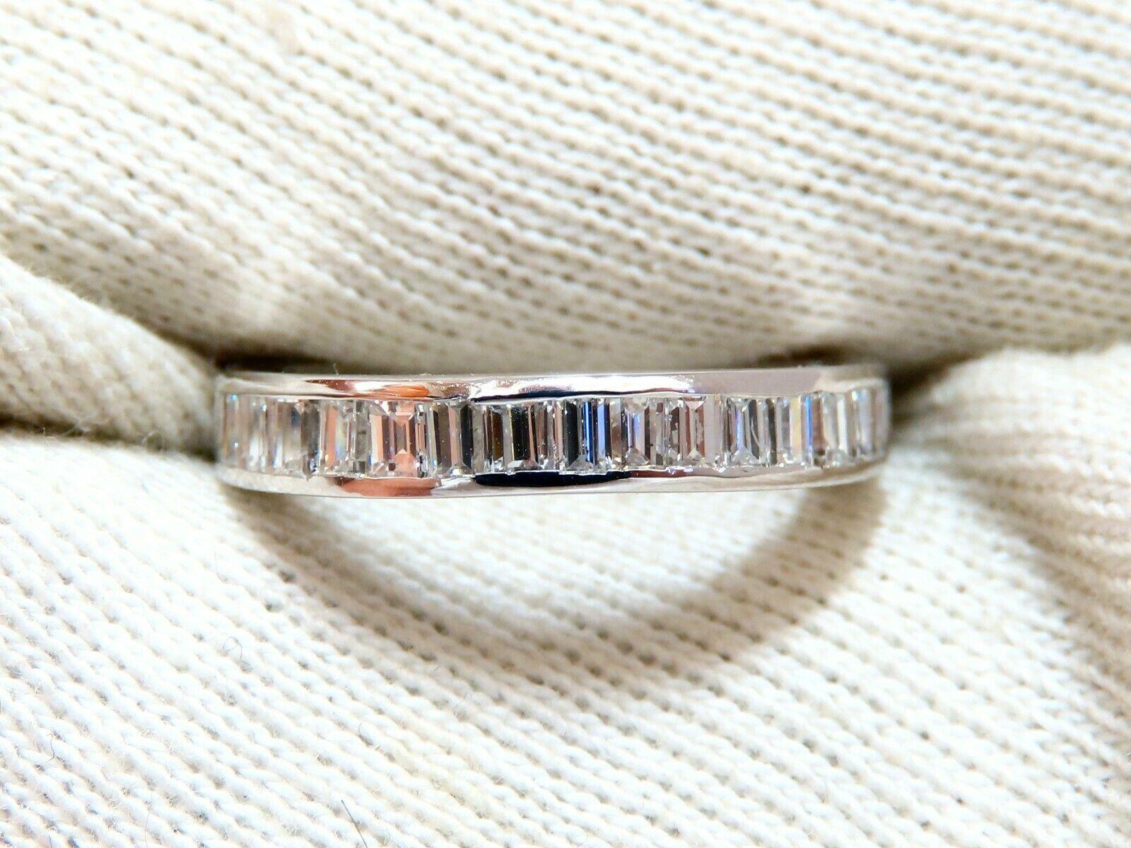 Baguette Cut 1.80 Carat Natural Baguette Diamonds Eternity Ring 14 Karat Band