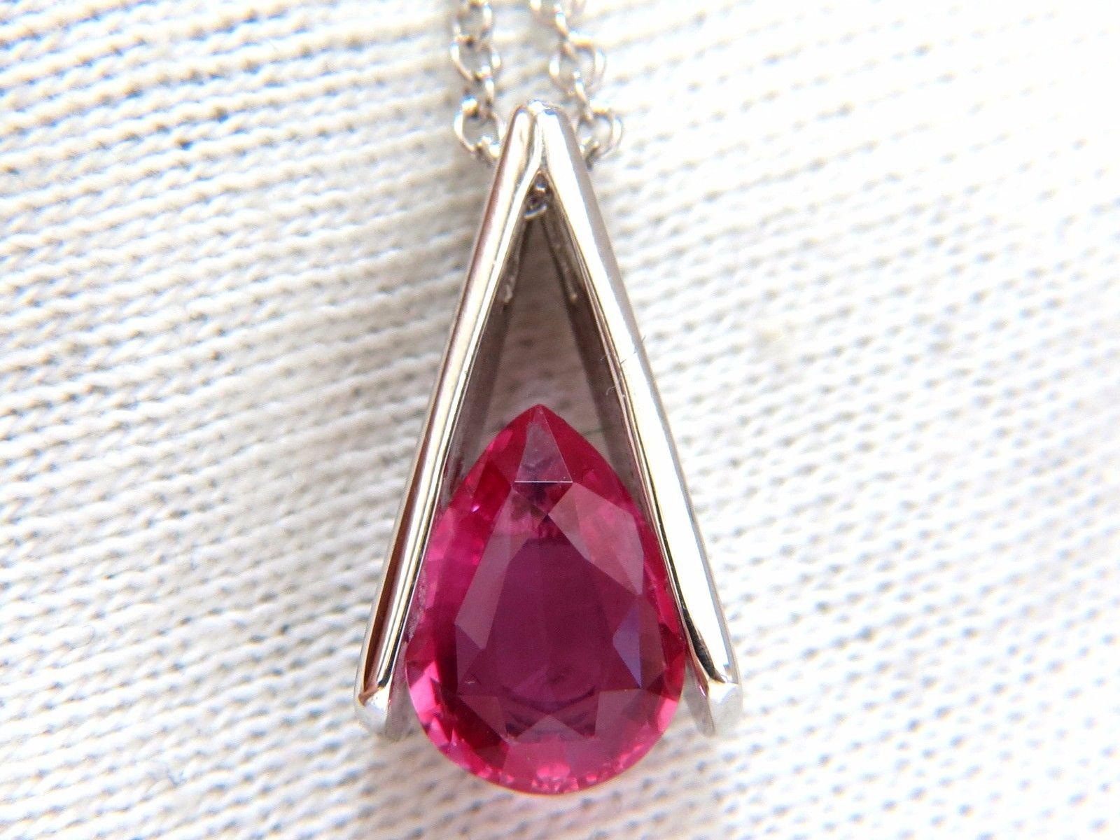 Pear Cut 1.80CT Natural Bright Pear Shaped Pink Sapphire Pendant Masonic Drop 14KT