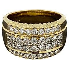 1,80 Karat natürlicher Diamant (G/VS) Cluster Retro Cocktail-Ring aus 18 Karat Gelbgold