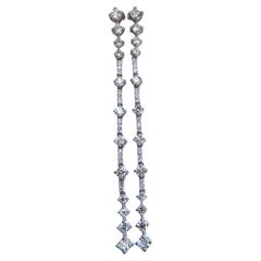 Boucles d'oreilles pendantes en diamants naturels 1.80ct 14kt