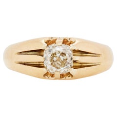 1.80ct Old Mine Cut Diamond Unisex Victorian Solitaire Ring 1.80ct Old Mine Cut Diamond Unisex Victorian Solitaire Ring