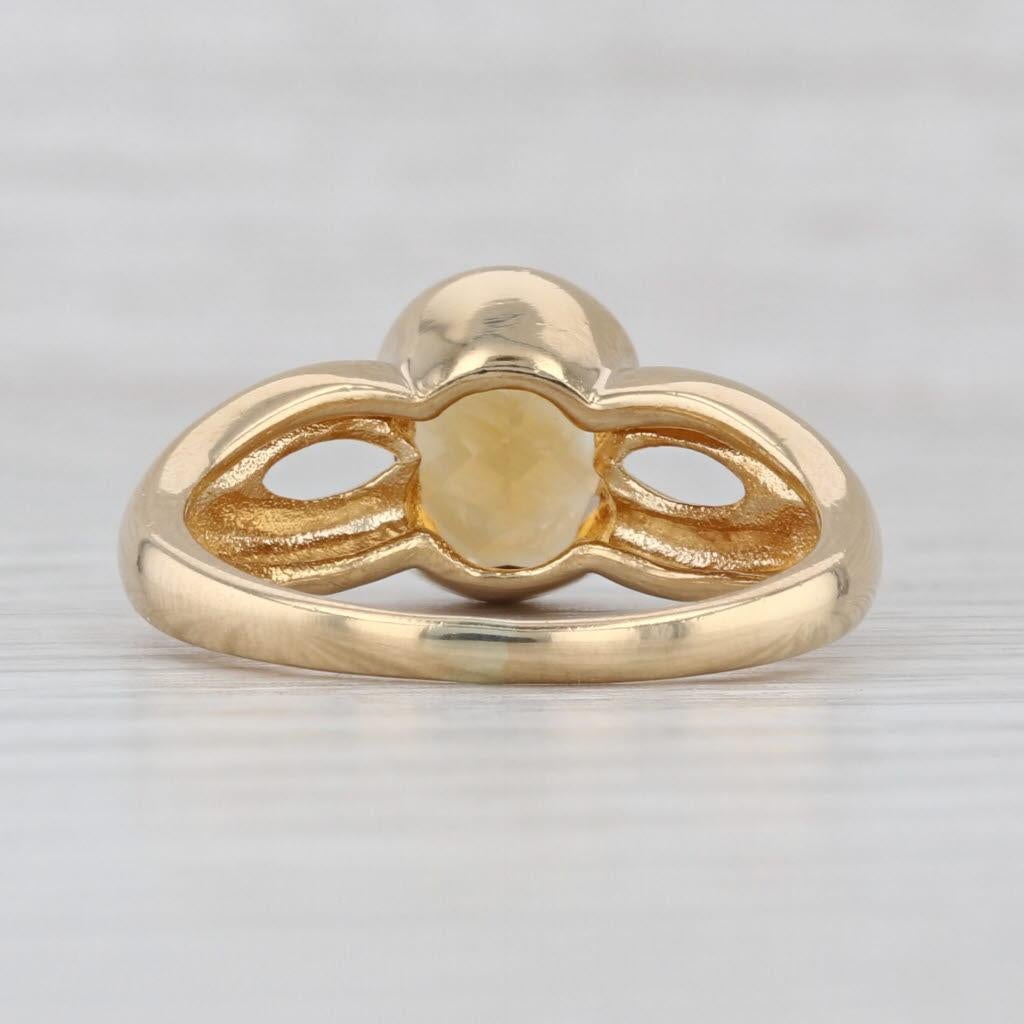1,80ct Oval Citrin Solitär Ring 18k Gelbgold Größe 7,5 (Ovalschliff) im Angebot
