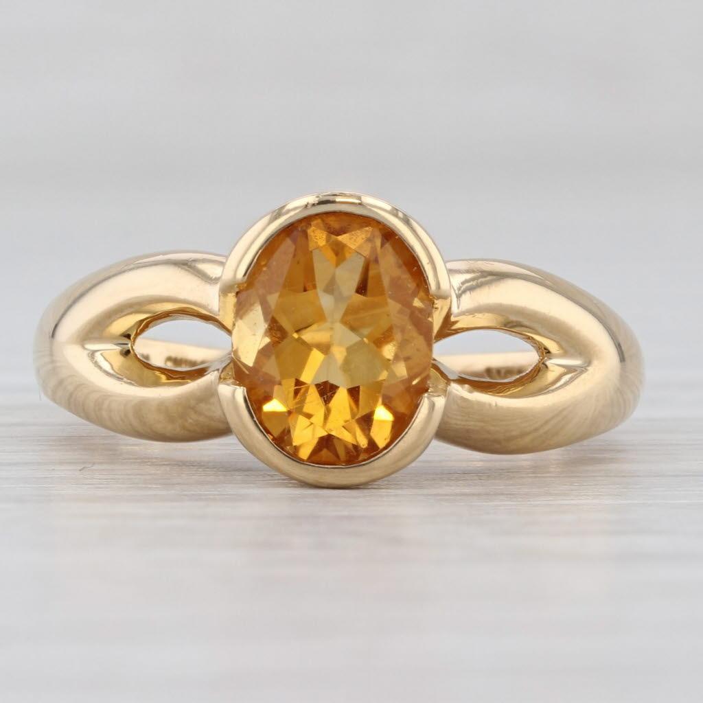 1,80ct Oval Citrin Solitär Ring 18k Gelbgold Größe 7,5 im Zustand „Gut“ im Angebot in McLeansville, NC
