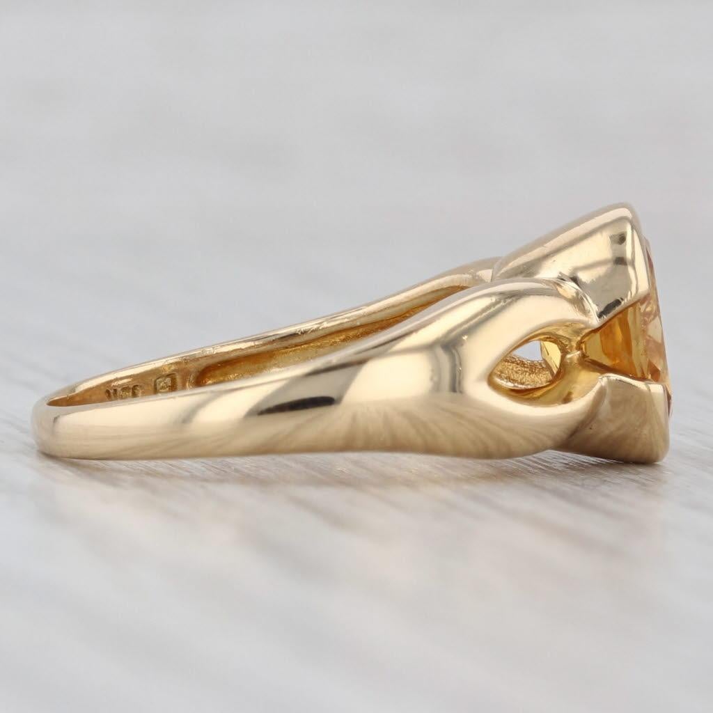 1,80ct Oval Citrin Solitär Ring 18k Gelbgold Größe 7,5 für Damen oder Herren im Angebot