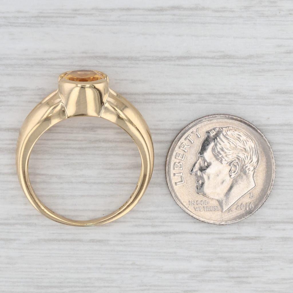 1,80ct Oval Citrin Solitär Ring 18k Gelbgold Größe 7,5 im Angebot 2