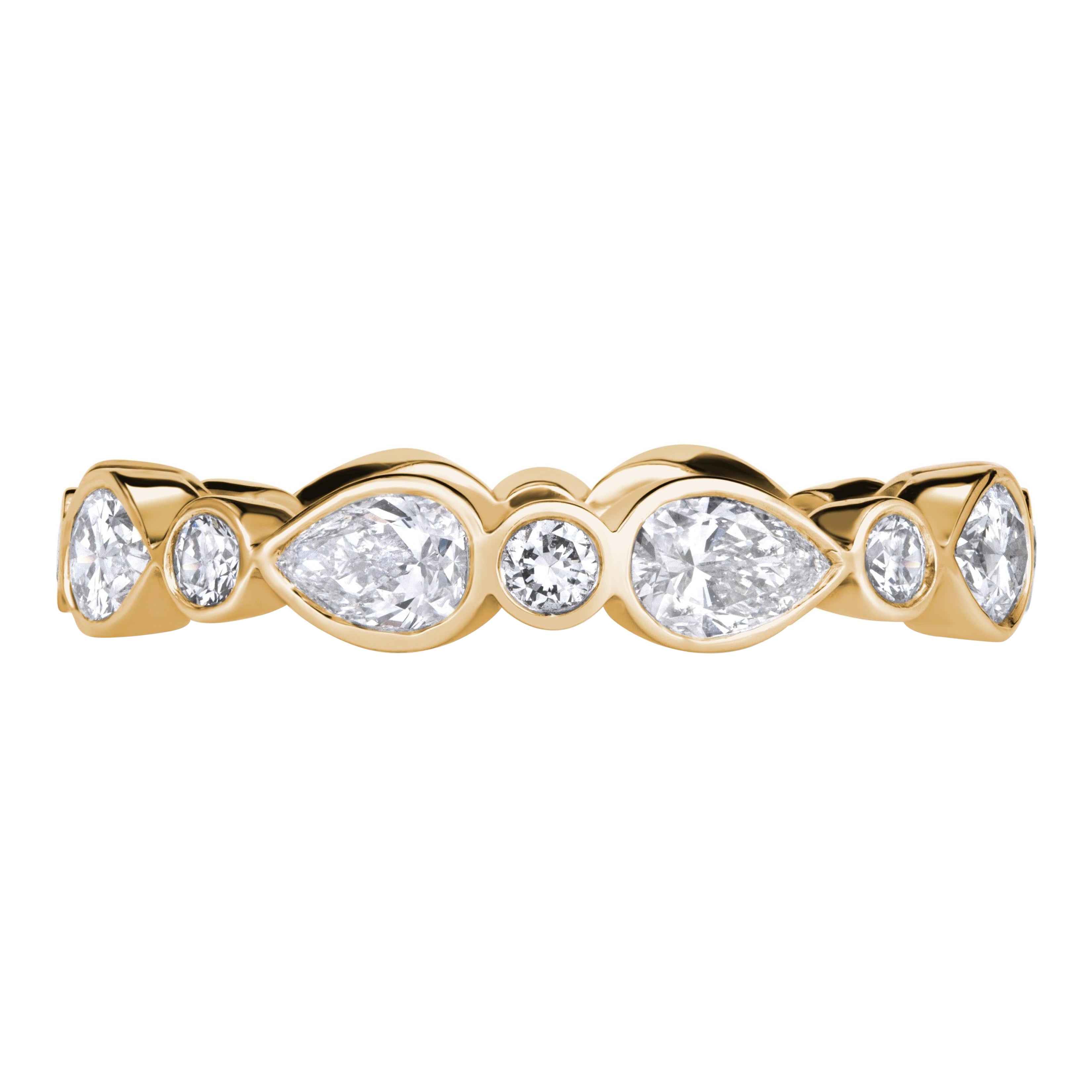 1.80ct Pear Shaped and Round Brilliant Cut Diamond Eternity Band in 18K