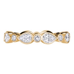 1.80ct Pear Shaped and Round Brilliant Cut Diamond Eternity Band in 18K