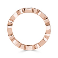 1.80ct Pear Shaped and Round Brilliant Cut Diamond Eternity Band in 18K Rose