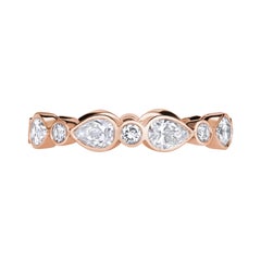 1.80ct Pear Shaped and Round Brilliant Cut Diamond Eternity Band in 18K Rose