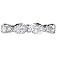 1.80ct Pear Shaped and Round Brilliant Cut Diamond Eternity Band in Platinum