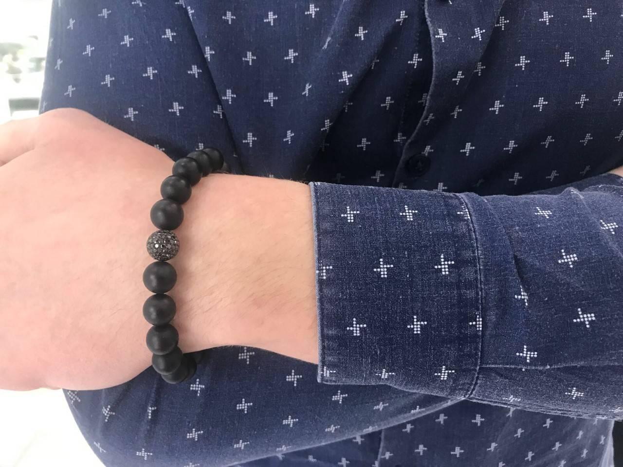 black diamond bead bracelet