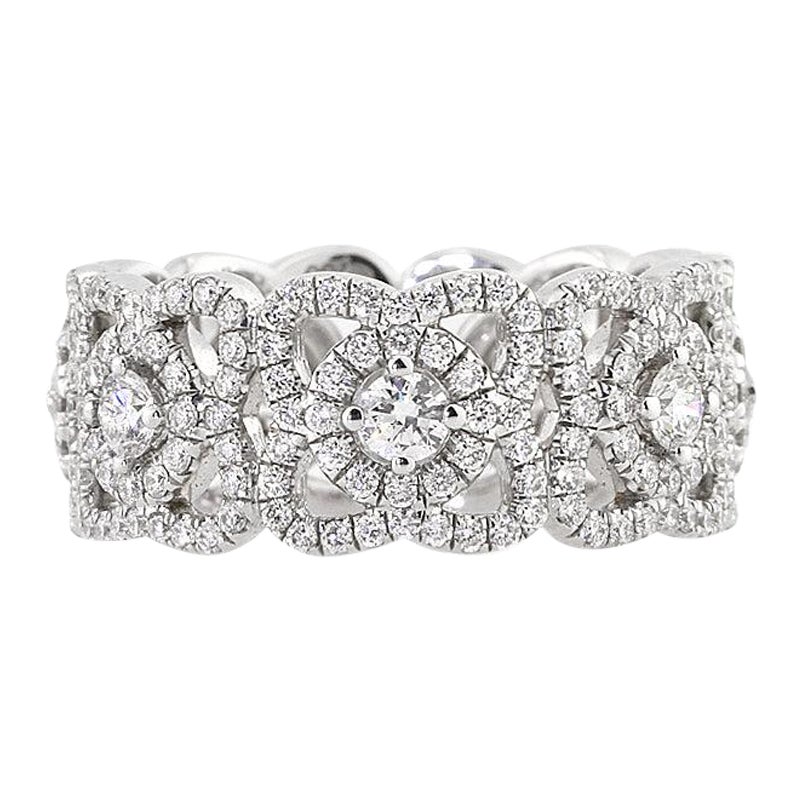 1.80ct Round Brilliant Cut Diamond Eternity Band in 18k White Gold For Sale