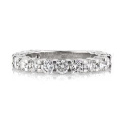 1.80ct Round Brilliant Cut Diamond Wedding Band in 18k White Gold