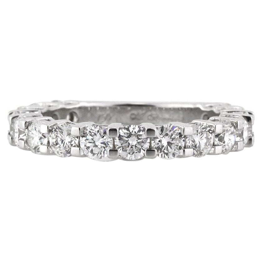 1.80ct Round Brilliant Cut Diamond Wedding Band in 18k White Gold For Sale