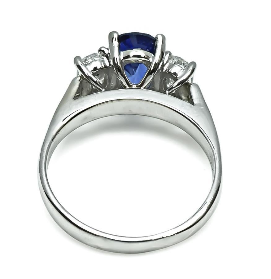 Anillo de compromiso de zafiro de 1,80 ct y diamante de 0,70 ct en Bueno estado para la venta en New York, NY