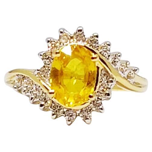 1,80cts. Anillo de zafiro amarillo. Plata de ley sobre chapado en oro de 18 quilates