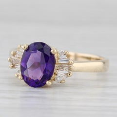 1.80ctw Anillo de Diamantes Amatista Oro Amarillo 14k Talla 8.5