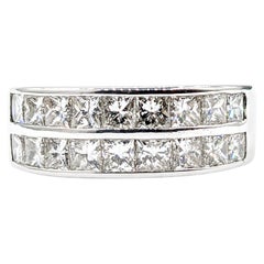 1.80ctw Diamond Two-Row Ring In White Gold